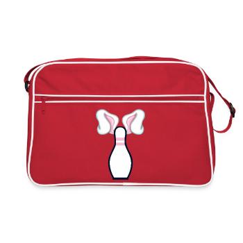 Bowling Pâques Pâques Oreilles de lapin - Sac Retro - rouge/blanc - Devant
