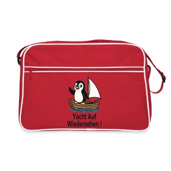 Penguin Sailing Dinghy Yacht Goodbye - Retro Bag - red/white - Front
