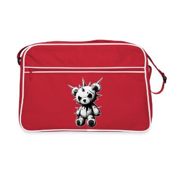 Spiked Teddy Gothic - Retro Bag - red/white - Front