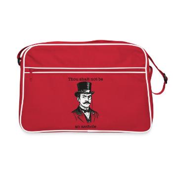 Gentleman's saying: Thou shalt not be an asshole - Retro Bag - red/white - Front