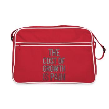 Le coût de la croissance est la douleur, le succès motivationnel - Sac Retro - rouge/blanc - Devant