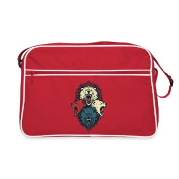 Triune Wolf Crest - Retro Bag - red/white - Front
