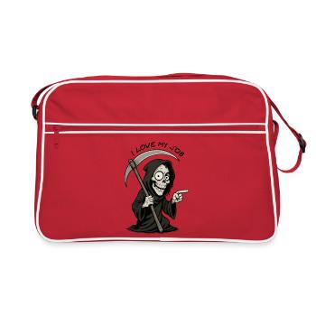 Grim Reaper Cartoon: Mischievous Grim Reaper - Retro Bag - red/white - Front