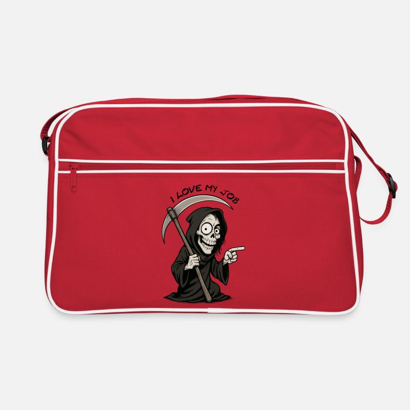 Grim Black Grim Reaper Smiling Retro Bag