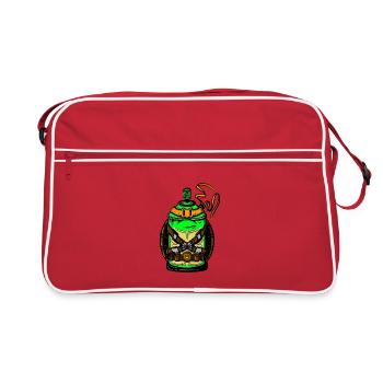 Tenue Grenade à pulvérisation vert fluo - Sac Retro - rouge/blanc - Devant