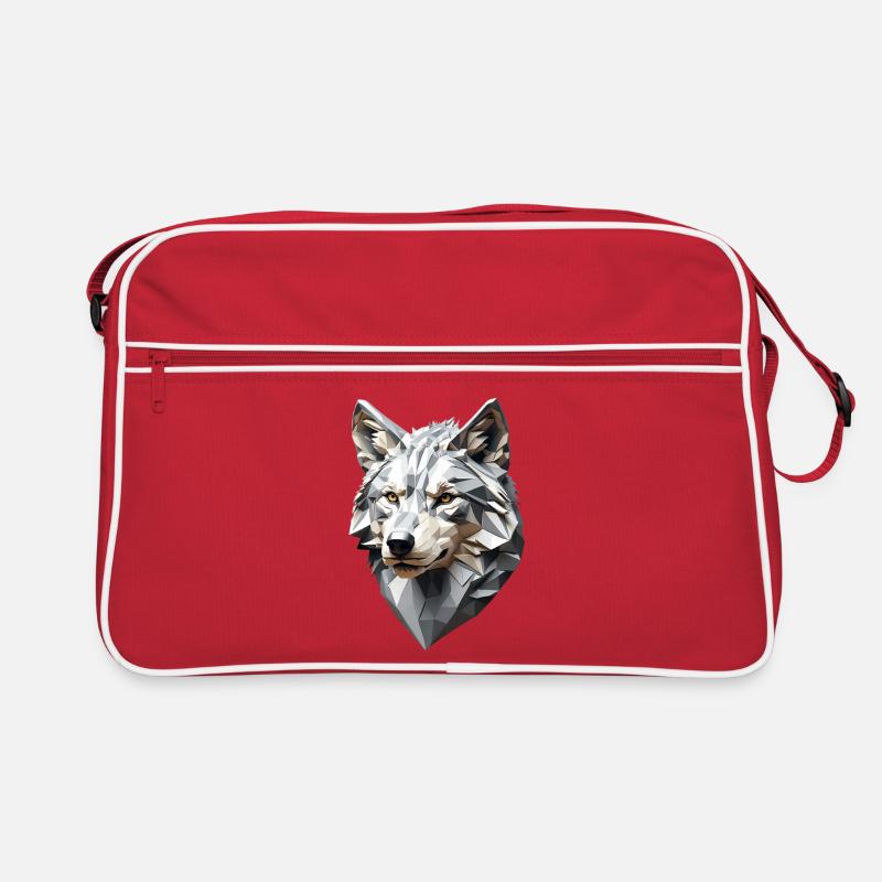 Wolf Head LowPoly Geometric Sac Retro
