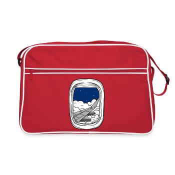 Vol de nuit au-dessus des fenêtres nuageuses - Sac Retro - rouge/blanc - Devant