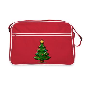 Glittering Christmas tree with star - Retro Bag - red/white - Front
