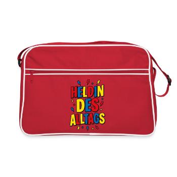 Heldin Des Alltags - Retro Tasche - Rot/Weiß - Vorne