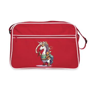 Unicorn Warrior Bagpipes - Retro Bag - red/white - Front