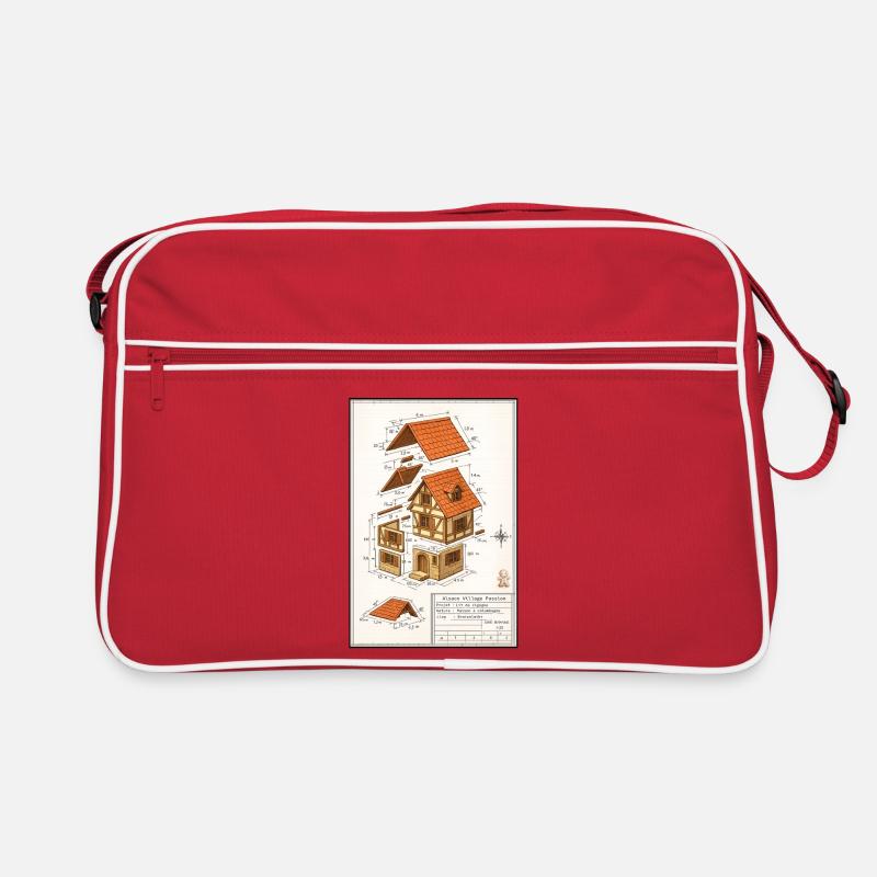 Maison colombages Alsacienne plan architecte  Sac Retro