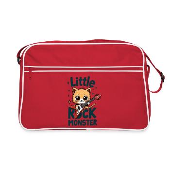 Petit Monstre de Rock – Motif de guitare chat mignon - Sac Retro - rouge/blanc - Devant