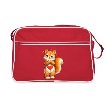 Écureuil timide au cœur rouge - Sac Retro - rouge/blanc - Devant