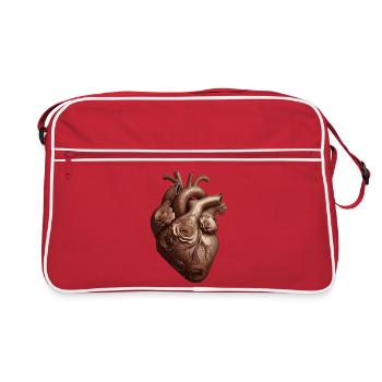 Heart with roses in sepia style - Retro Bag - red/white - Front