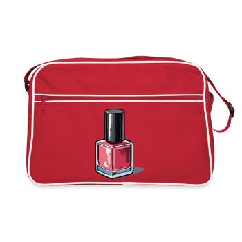 Bouteille de vernis à ongles rose pastel - Sac Retro - rouge/blanc - Devant