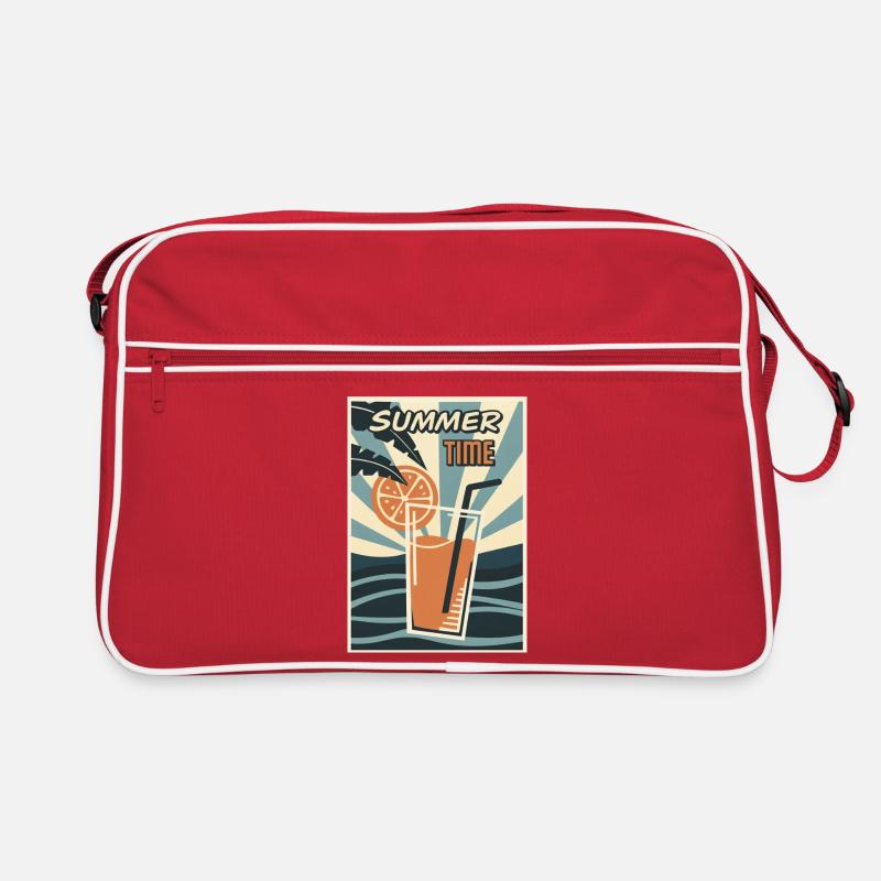 Sommerzeit Orange Drink Retro - Retro Tasche - Rot/Weiß