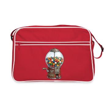 Vintage-Kaugummiautomaten-Kaugummi & Süßigkeiten - Retro Tasche - Rot/Weiß - Vorne