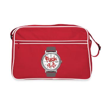 Merde, le travail de relevé de relevé de 9h à 17h est pénible - Sac Retro - rouge/blanc - Devant