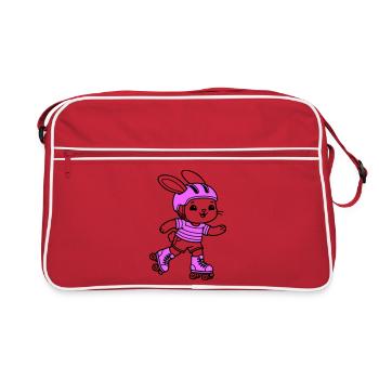 roller skating girl - Retro Bag - red/white - Front