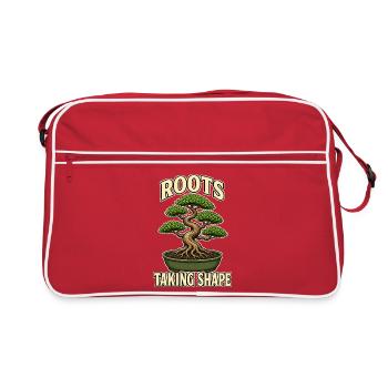ROOTS TAKING SHAPE Pflanzen - Retro Tasche - Rot/Weiß - Vorne