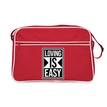 Aimer est facile Logo romantique inspirant - Sac Retro - rouge/blanc - Devant