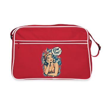 Retro Pin-Up Girl - EDM Time Festival Design - Retro Tasche - Rot/Weiß - Vorne