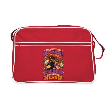 Mädchenversion meines Vaters Besseres Haar, gemeiner Retro - Retro Tasche - Rot/Weiß - Vorne