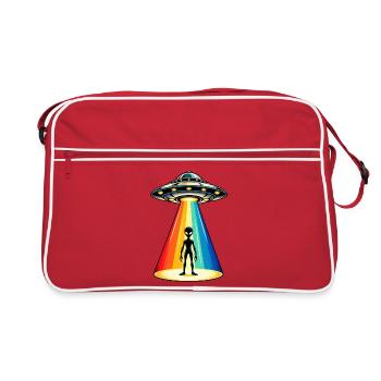 Rainbow Beam UFO-Entführung - Retro Tasche - Rot/Weiß - Vorne
