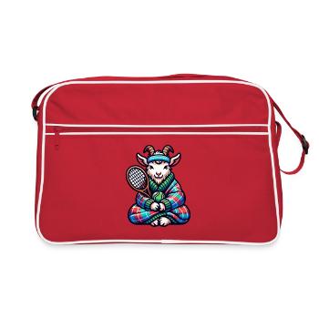 Chèvre Joueur De Tennis Design Sportif - Sac Retro - rouge/blanc - Devant