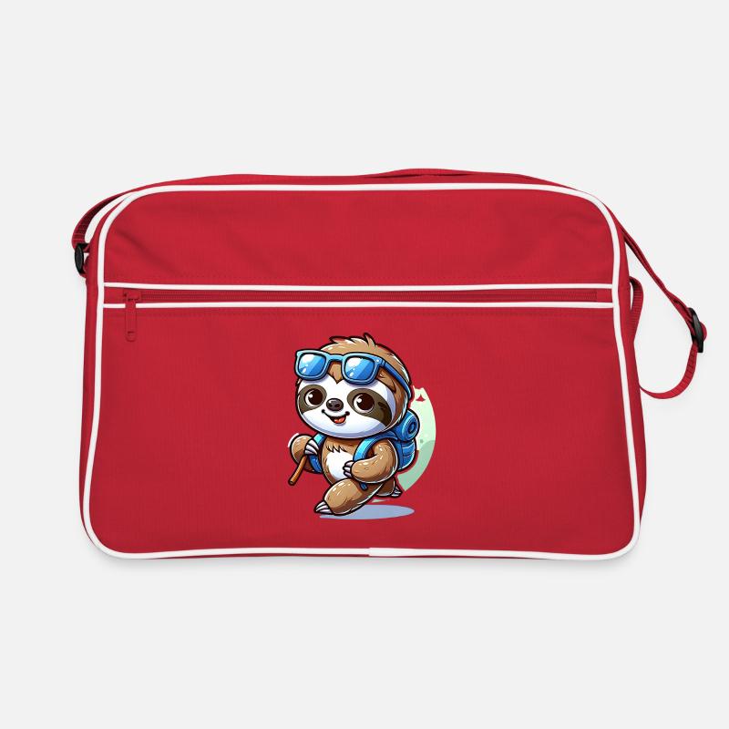 Cute Sloth Hiking Nature Mountains Retro Bag