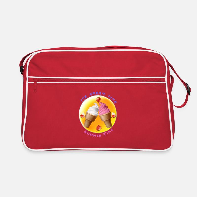 Eiscreme Zeit - Sommer Zeit - Retro Tasche - Rot/Weiß