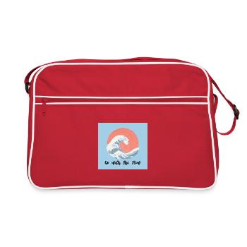 Vagues de la mer avec dicton motivant - Sac Retro - rouge/blanc - Devant