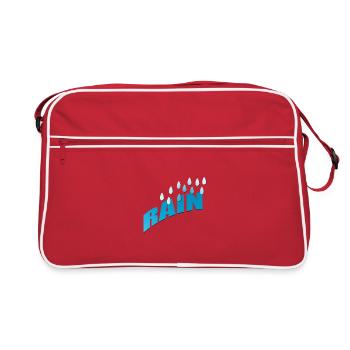 Rain Rain Raindrops Blue gradient - Retro Bag - red/white - Front