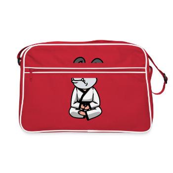 Karaté Chien de Combat Judo Chien Combattant Arts Martiaux - Sac Retro - rouge/blanc - Devant