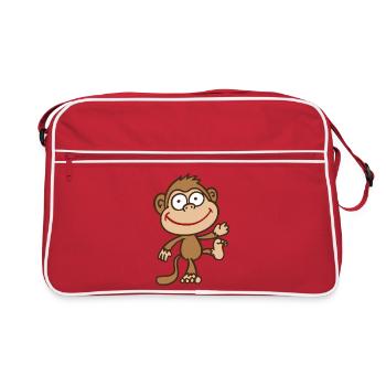 Affe - Retro Tasche - Rot/Weiß - Vorne