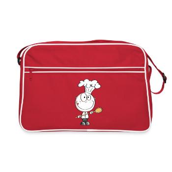 Chef stick figure cartoon - Retro Bag - red/white - Front