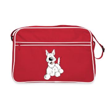 Berger Allemand Blanc Chien - Race - Chiens - Sac Retro - rouge/blanc - Devant