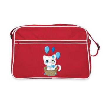 Baby Kitty, Das süße Kätzchen - Retro Tasche - Rot/Weiß - Vorne