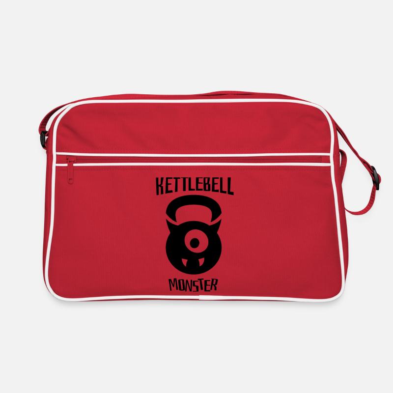 Kettlebell Monster. Wenn Sie ein Workout mögen. Retro Tasche