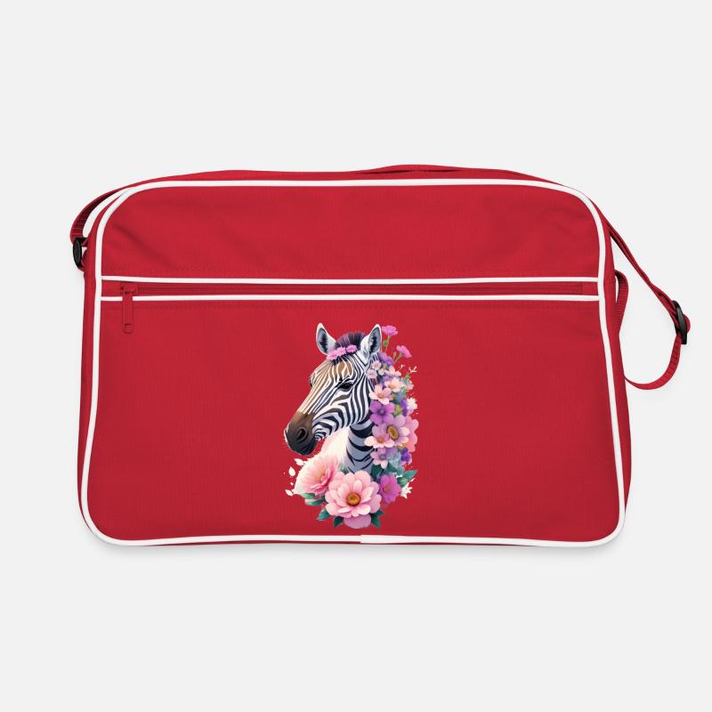 Zebra - Retro Tasche - Rot/Weiß