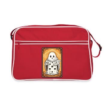 Tarot Karte Geist mit Pik Ass Karte - Retro Tasche - Rot/Weiß - Vorne