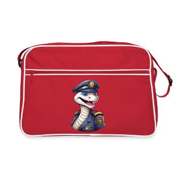 Schlangen Polizistin - Retro Tasche - Rot/Weiß - Vorne