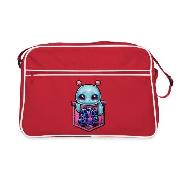Space Bubble Pocket Kawaii - Retro Tasche - Rot/Weiß - Vorne