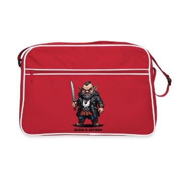 Kleine böse Zwerg - Retro Tasche - Rot/Weiß - Vorne
