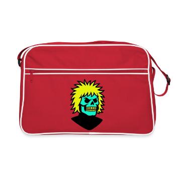 Skullman with a cool hairstyle - Retro Bag - red/white - Front
