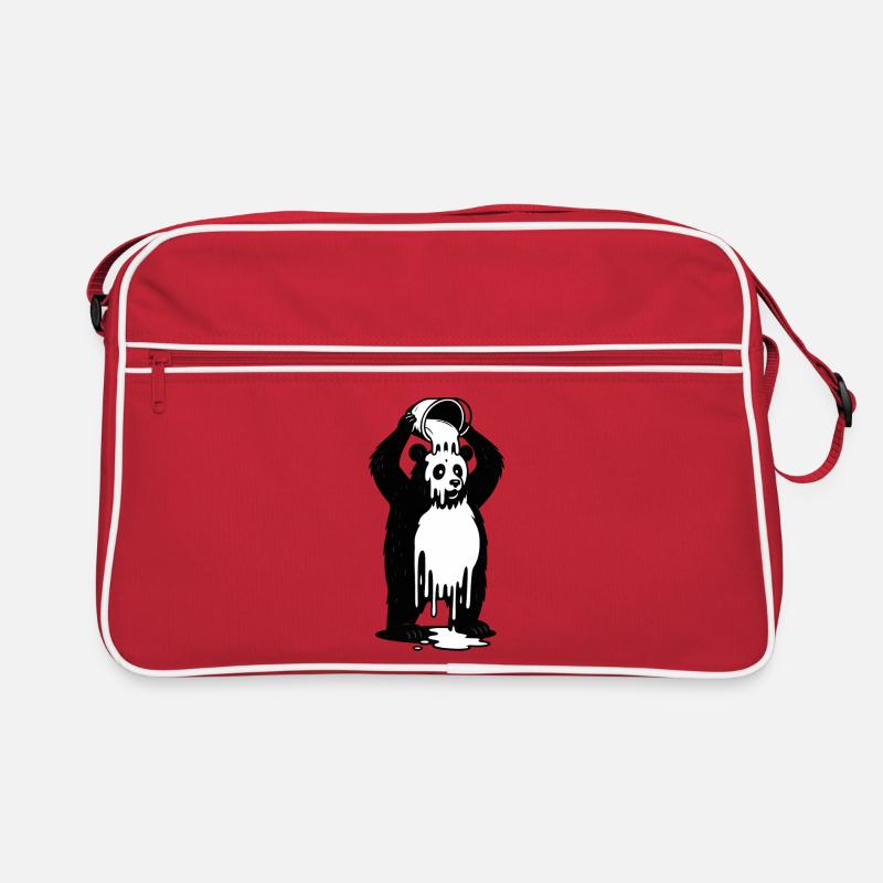 Panda in a paint pot Retro Bag