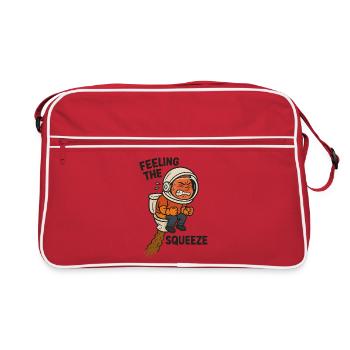 toilet bowel movement toilet funny astronaut kids - Retro Bag - red/white - Front