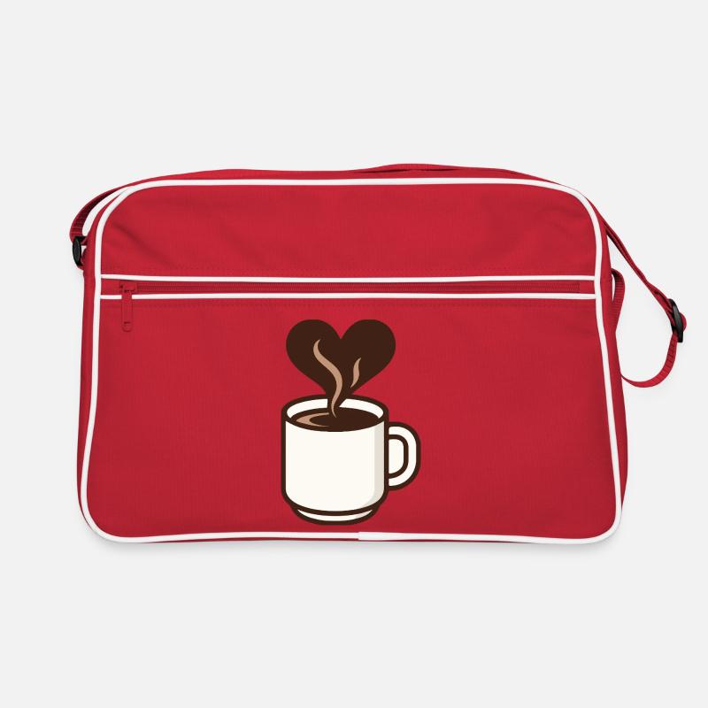Herzförmiger Kaffeetraum Retro Tasche