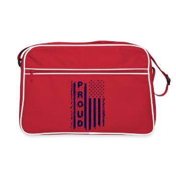 Amerikanische Flagge mit Graffiti-Stil - Retro Tasche - Rot/Weiß - Vorne