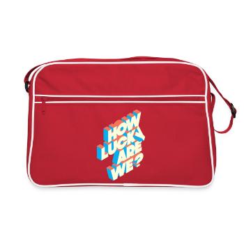 How Lucky Are We? | Retro Typography Statement - Retro Bag - red/white - Front